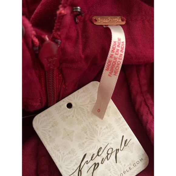 Free People Women's Size 0 Party Starter One Piece Jumpsuit Holly Berry NEW - Picture 7 of 7